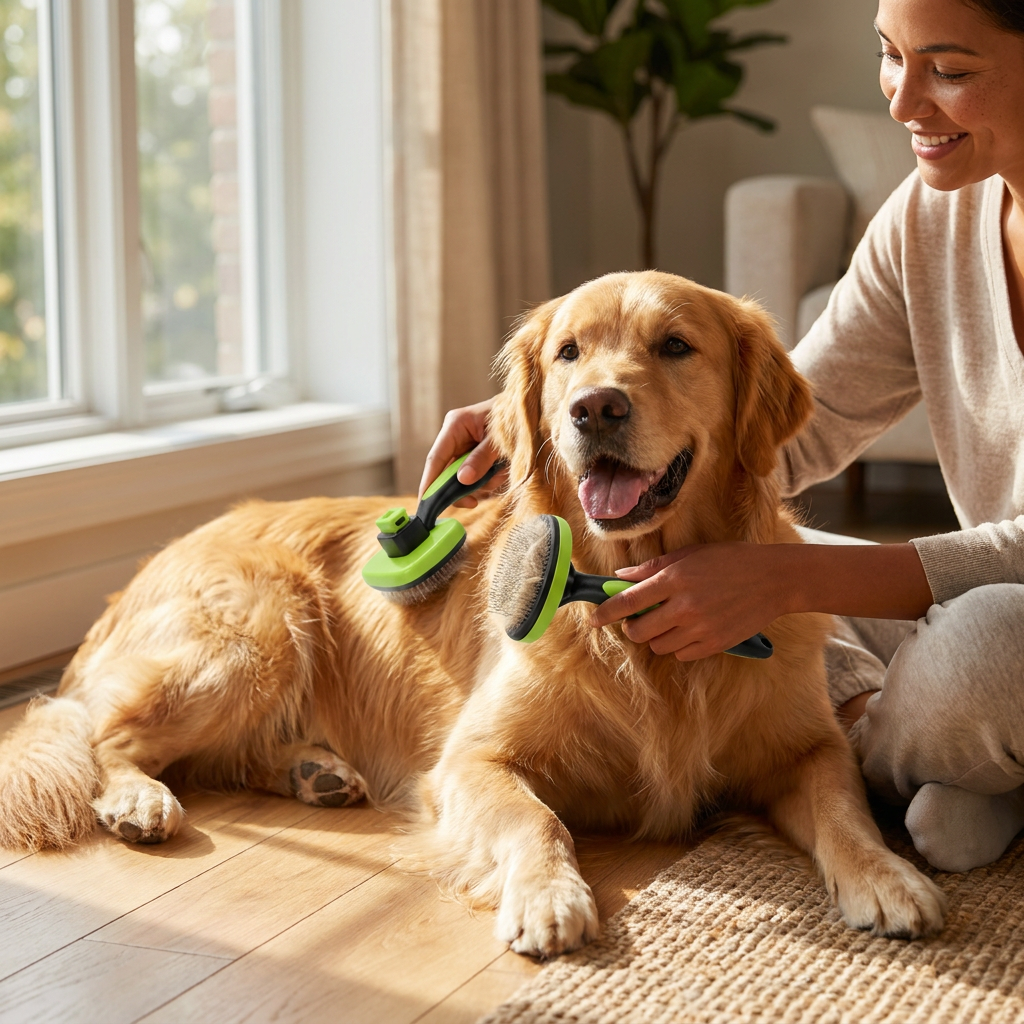 The Self-Cleaning Pet Brush That Removes All Hair in One Click